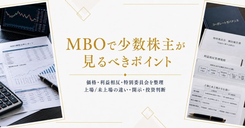 MBOで少数株主が見るべきポイントのイメージ画像 資料
