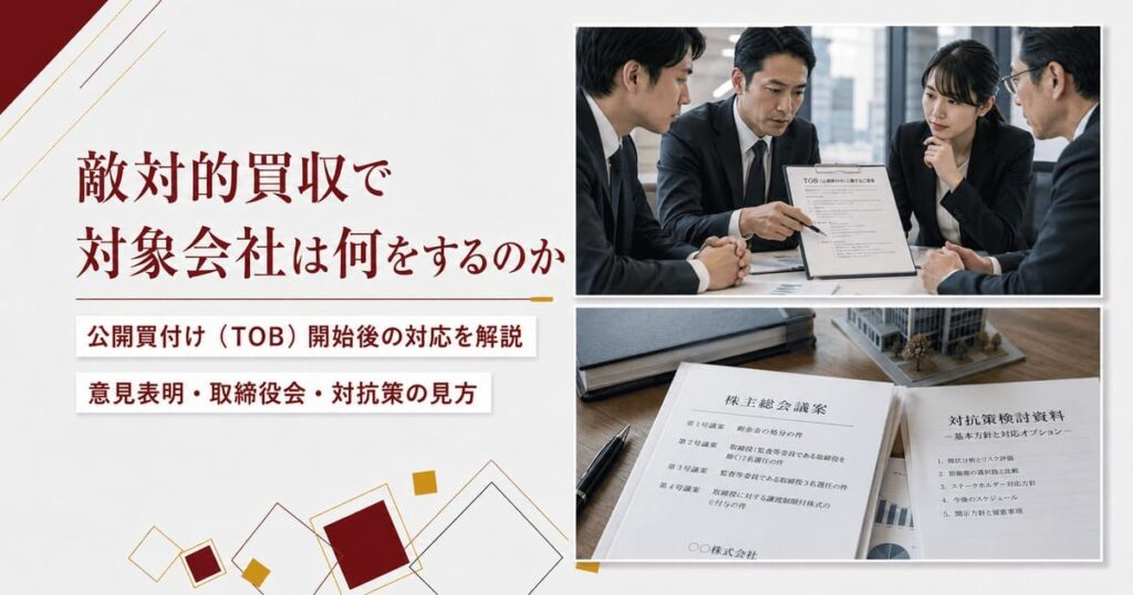 敵対的買収で対象会社は何をするのかのアイキャッチ画像
