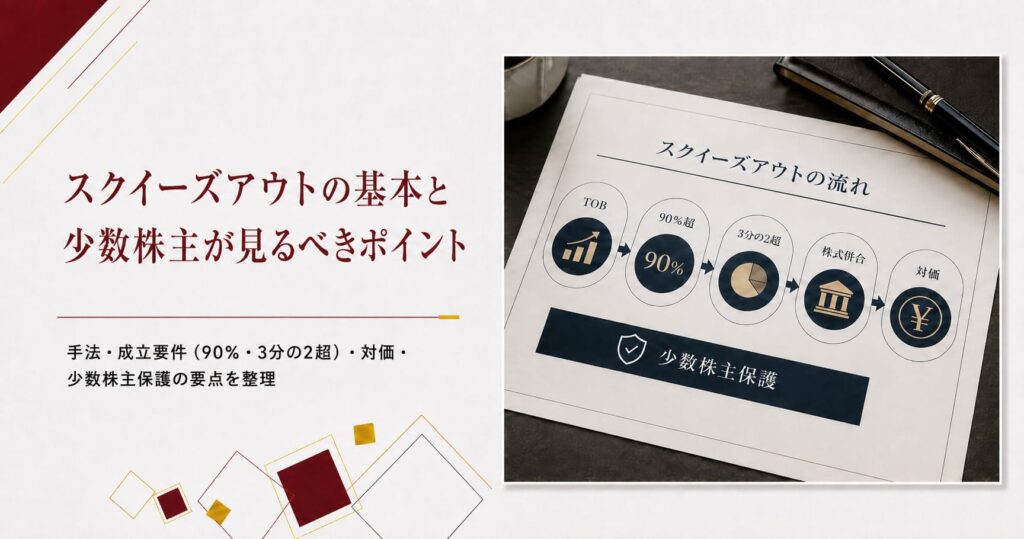 スクイーズアウトの基本と少数株主が見るべきポイント スクイーズアウトについての資料