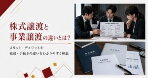 株式譲渡と事業譲渡の違いとは？のアイキャッチ画像 会議中
