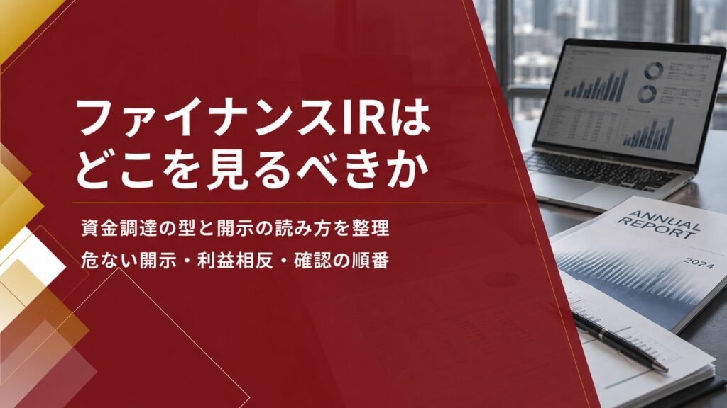 ファイナンスIRはどこを見るべきか