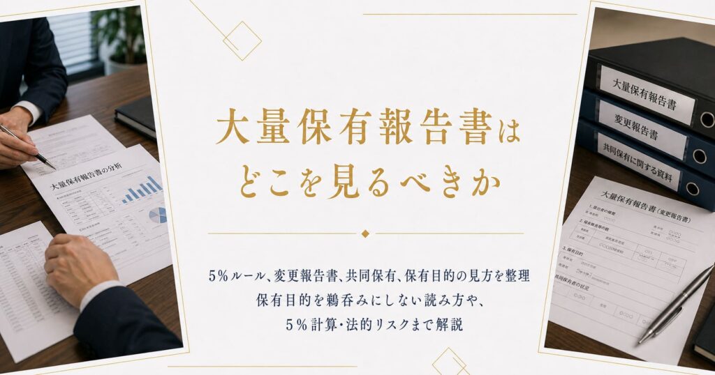 5％ルール・共同保有・重要提案行為の見方