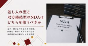 差し入れ型と双方締結型のNDAの違いと使い分けを解説するM&A実務の記事アイキャッチ画像